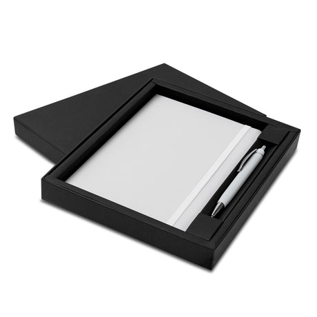 Omega Notebook and Pen Gift Set - White