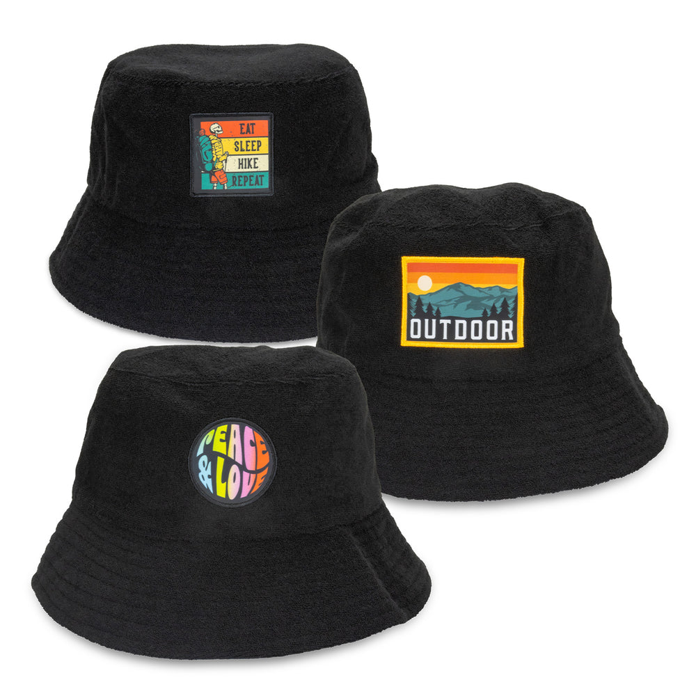 Terry Towelling Bucket Hat with Full Colour Patch - Main