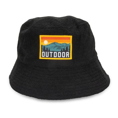 Terry Towelling Bucket Hat with Full Colour Patch - Rectangle Patch