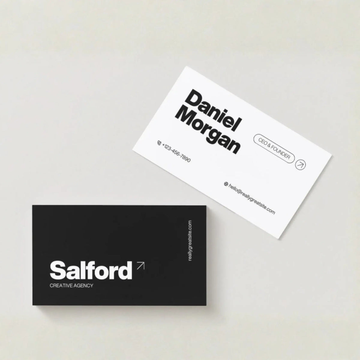 Economy Black & White Business Cards