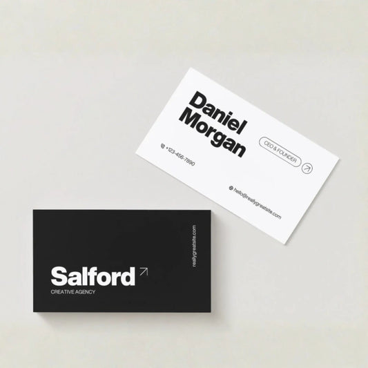 Economy Black & White Business Cards
