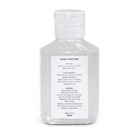 Hand Sanitiser Gel 60ml - Back