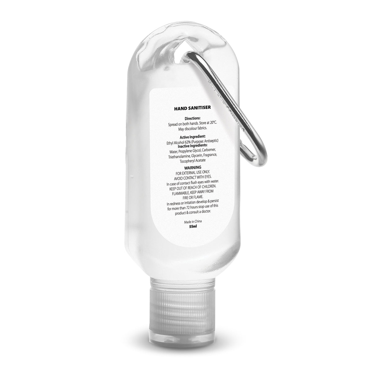 Carabiner Hand Sanitiser 55ml - Back