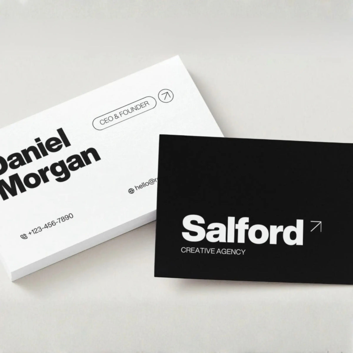Economy Black & White Business Cards