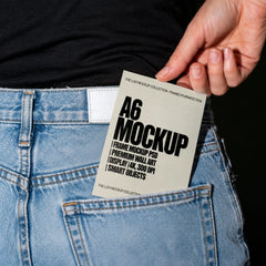 A6 flyer in a jeans pocket