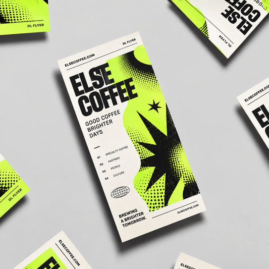 DL flyer on a table with coffee promotion