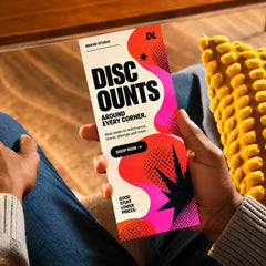 DL flyer held in hand with discount design