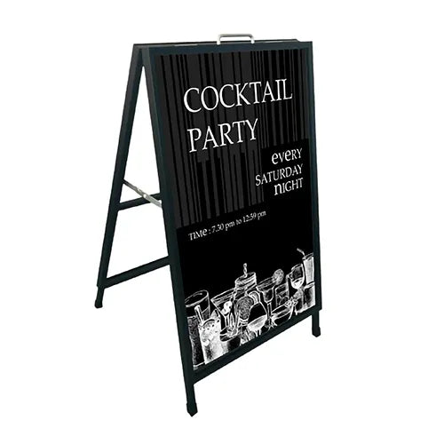 Metal A-frame Footpath Sign – Black display and details