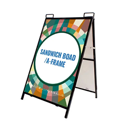 Metal A-frame Footpath Sign – Black display and details
