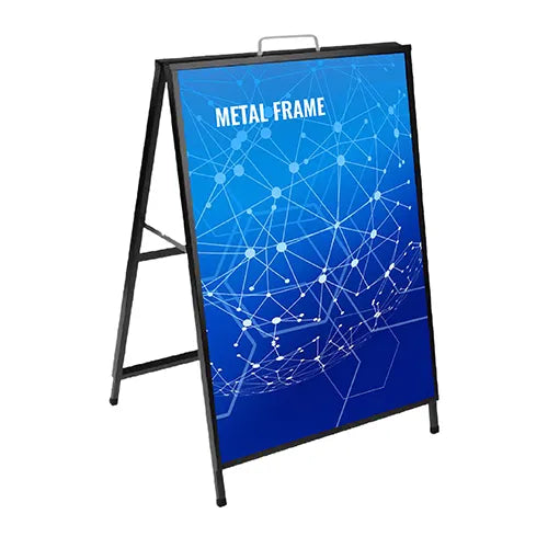 Metal A-frame Footpath Sign – Black display and details