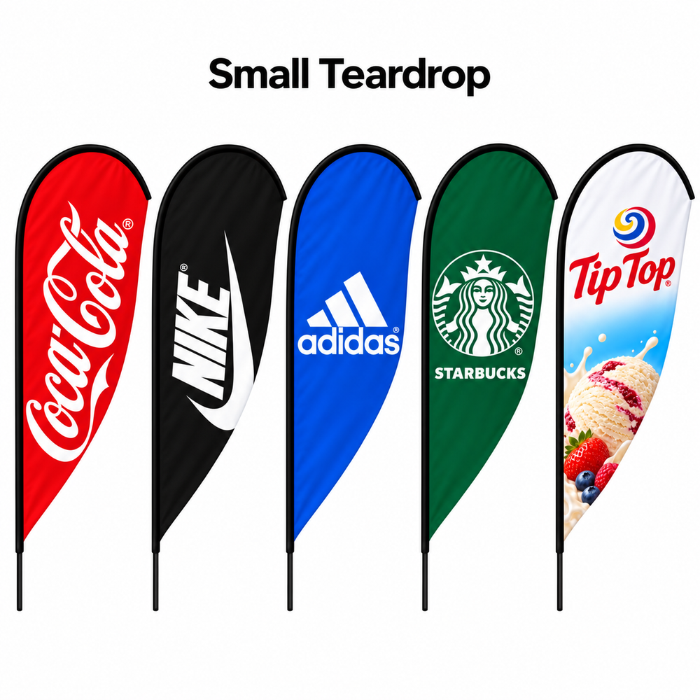 Teardrop Double Sided Small Printed Examples